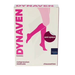 Sigvaris Dynaven Semi-opaque Chaussette Classe 2 Femme Beige Long S