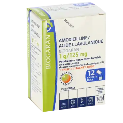 Amoxicilline/acide Clavulanique Biogaran 1 G/125 Mg, Poudre Pour Suspension Buvable En Sachet-dose (rapport Amoxicilline/acide Clavulanique : 8/1) à Bordeaux