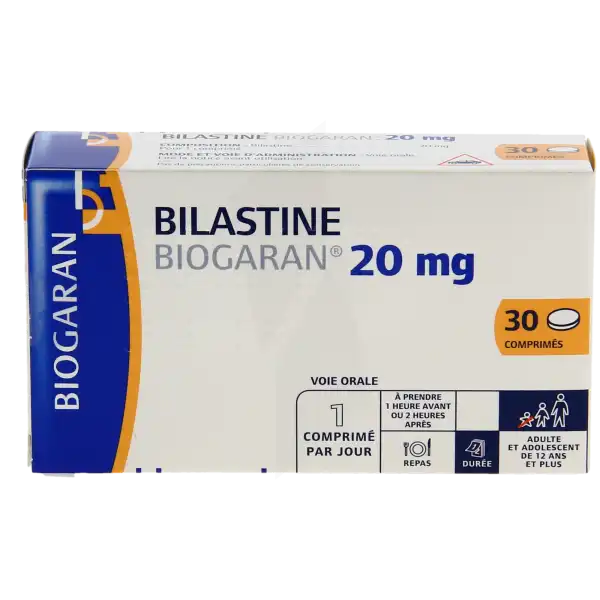 Bilastine Biogaran 20 Mg, Comprimé