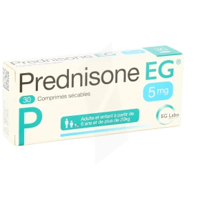 Prednisone Eg 5 Mg, Comprimé Sécable