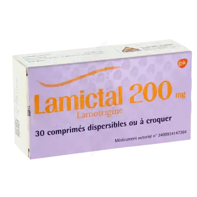 Lamictal 200 Mg, Comprimé Dispersible Ou à Croquer à CHASSE SUR RHÔNE