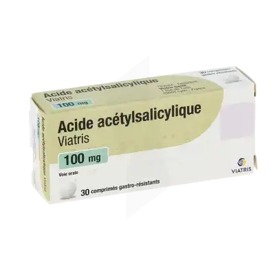 Acide Acetylsalicylique Viatris 100 Mg, Comprimé Gastro-résistant à Paris