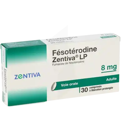 FESOTERODINE ZENTIVA LP 8 mg, comprimé à libération prolongée