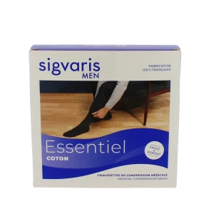 Sigvaris Essentiel Instinct Coton Chaussette Pied Ouvert Classe 2 Homme Sable Normal M