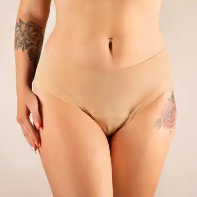 Culotte Menstruelle Nina sans coutures (taille haute) Beige M (34-36)