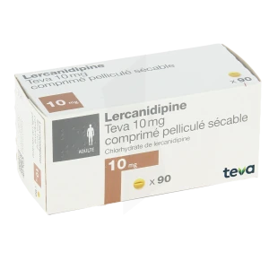 Lercanidipine Teva 10 Mg, Comprimé Pelliculé Sécable