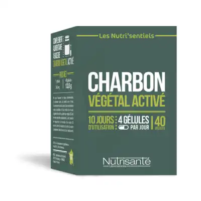 Nutrisanté Nutrisentiels Charbon Végétal Gélules Confort Digestif B/40 à Le havre