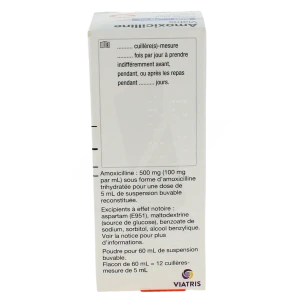 Amoxicilline Viatris 500 Mg/5 Ml, Poudre Pour Suspension Buvable