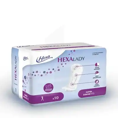 Hexa Lady Super Protections Féminines Sachet/10 à PINS-JUSTARET