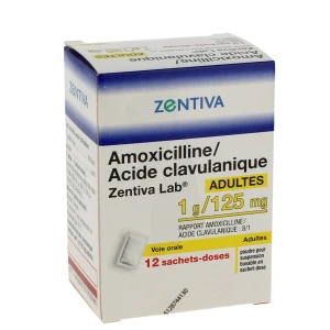 Amoxicilline/acide Clavulanique Zentiva Lab 1 G/125 Mg Adultes, Poudre Pour Suspension Buvable En Sachet-dose (rapport Amoxicilline/acide Clavulanique : 8/1)