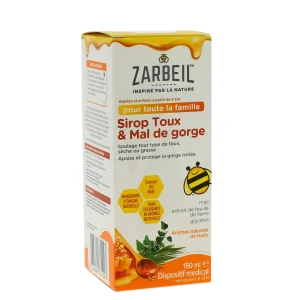 Zarbeil Sirop Toux Gorge Adulte Enfant Flacon De 150 Ml