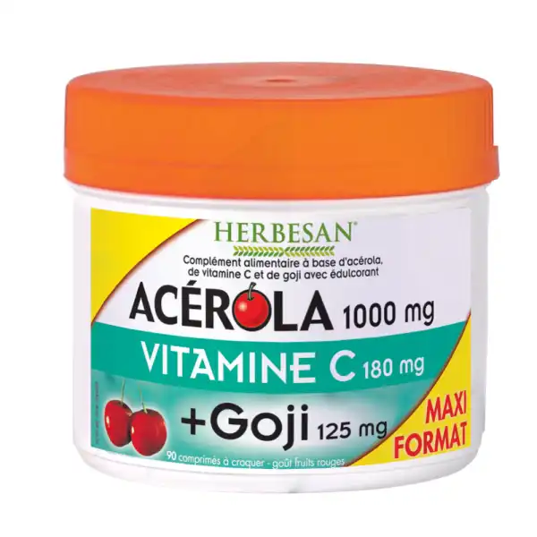 Herbesan Acérola 1000 Goji Comprimés à Croquer B/90