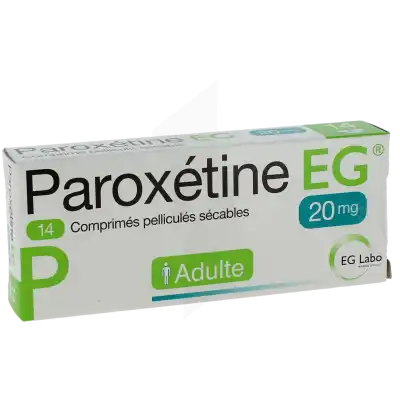 Paroxetine Eg 20 Mg, Comprimé Pelliculé Sécable à Abbeville