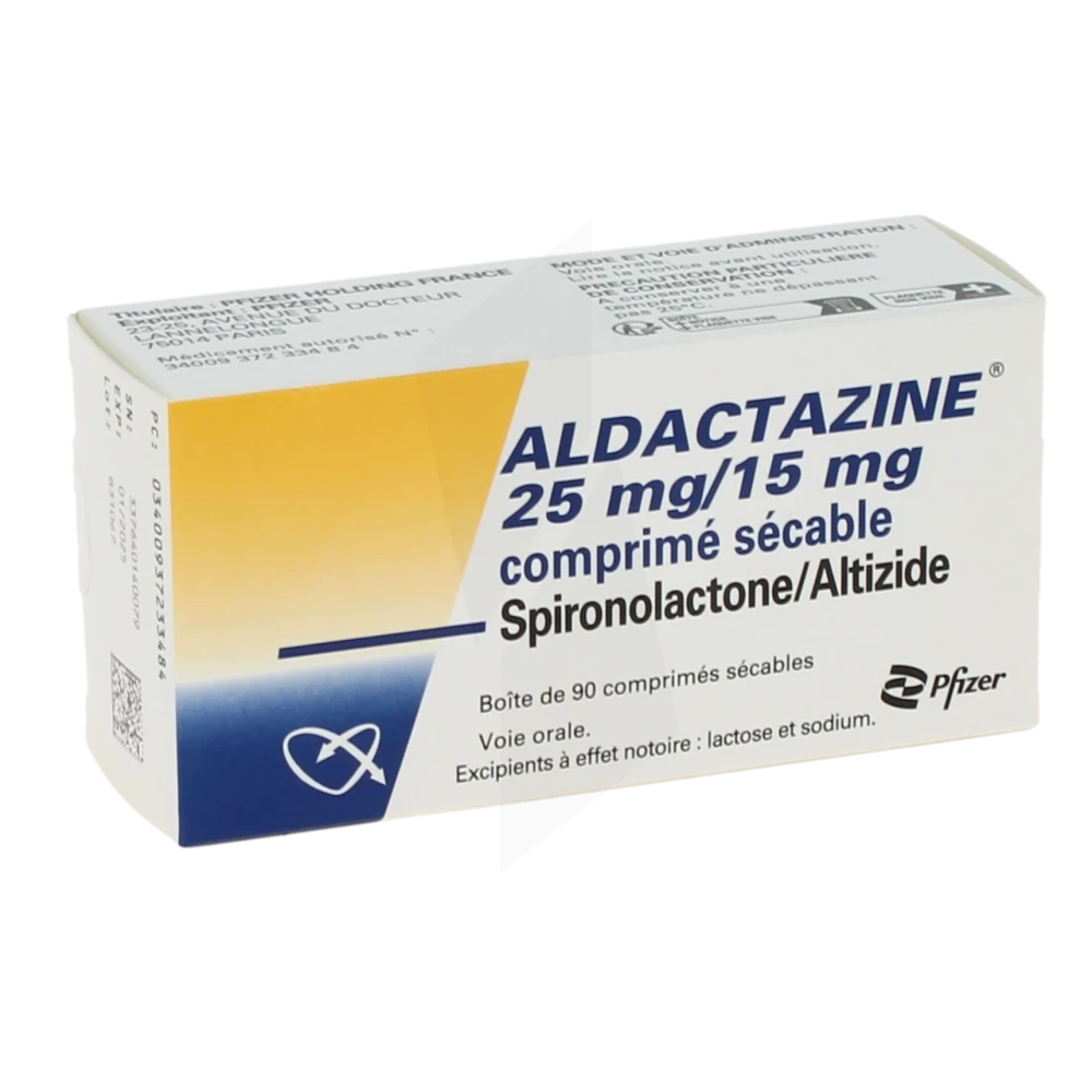 Aldactazine 25 Mg/15 Mg, Comprimé Sécable