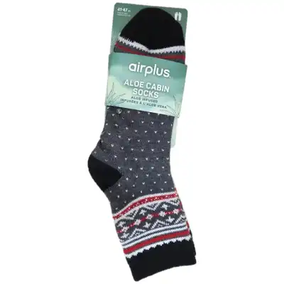 Airplus Aloe Cabin Homme Chaussettes Hydratantes Motif Gris Pointure 41-46 à PARON