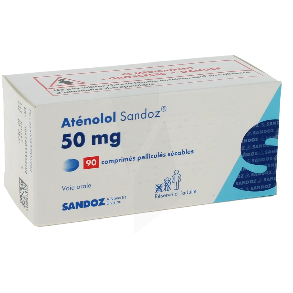Atenolol Sandoz 50 Mg, Comprimé Pelliculé Sécable