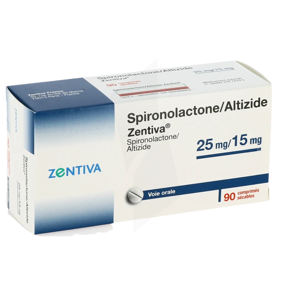 Spironolactone Altizide Zentiva 25 Mg/15 Mg, Comprimé Sécable