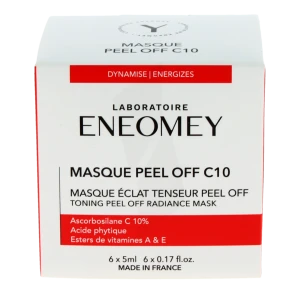 Eneomey Masque Peel Off C10 Masque éclat Tenseur 6 Monodoses/5ml