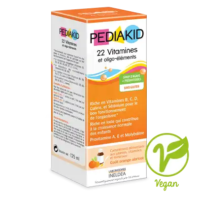 Pédiakid 22 Vitamines Et Oligo-eléments Sirop Abricot Orange 125ml à VALENCE