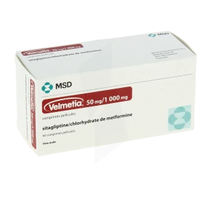 Velmetia 50 Mg/1000 Mg, Comprimé Pelliculé