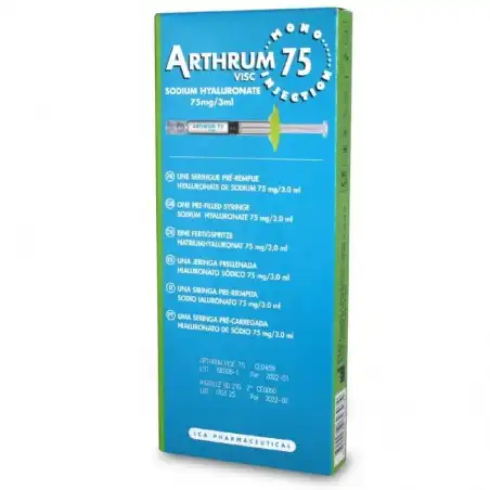 Arthrum Visco-élastique 75 Solution Injectable Seringue/3ml Avec Aiguille