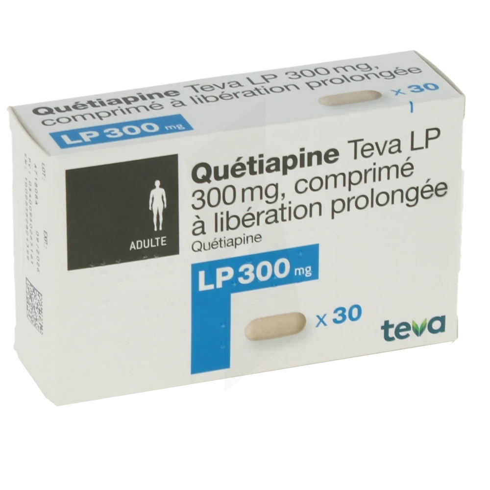 Quetiapine Teva Lp 300 Mg, Comprimé à Libération Prolongée