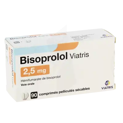 BISOPROLOL VIATRIS 2,5 mg, comprimé pelliculé sécable