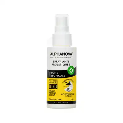 Alphanova Santé Bio Anti-moustique Zone Tropicale 8h Spray Fl/75ml à VILLENAVE D'ORNON