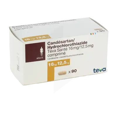 CANDESARTAN/HYDROCHLOROTHIAZIDE TEVA SANTE 16 mg/12,5 mg, comprimé