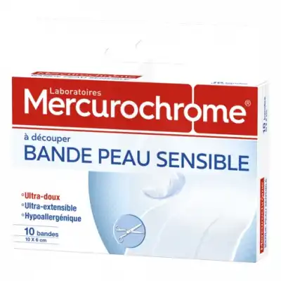 Mercurochrome Bande Peau Sensible B/10 à Drocourt