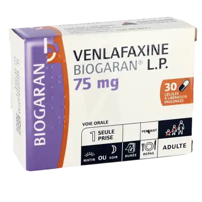 Venlafaxine Biogaran Lp 75 Mg, Gélule à Libération Prolongée à LA CRAU