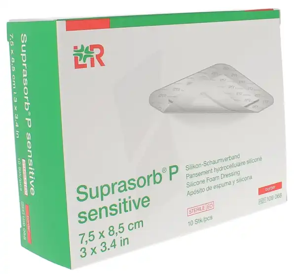 Suprasorb P Sensitive Border Pans Hydrocellulaire SiliconÉ StÉrile 7,5x8,5cm B/10