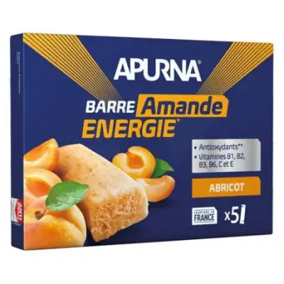 Apurna Barre énergie Abricot Amande 5*25g à BOLLÈNE