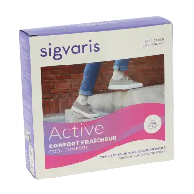 Sigvaris Active Confort FraÎcheur Chaussettes  Femme Classe 2 Écru X Large Normal à REIMS