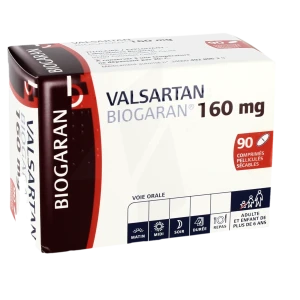 Valsartan Biogaran 160 Mg, Comprimé Pelliculé Sécable