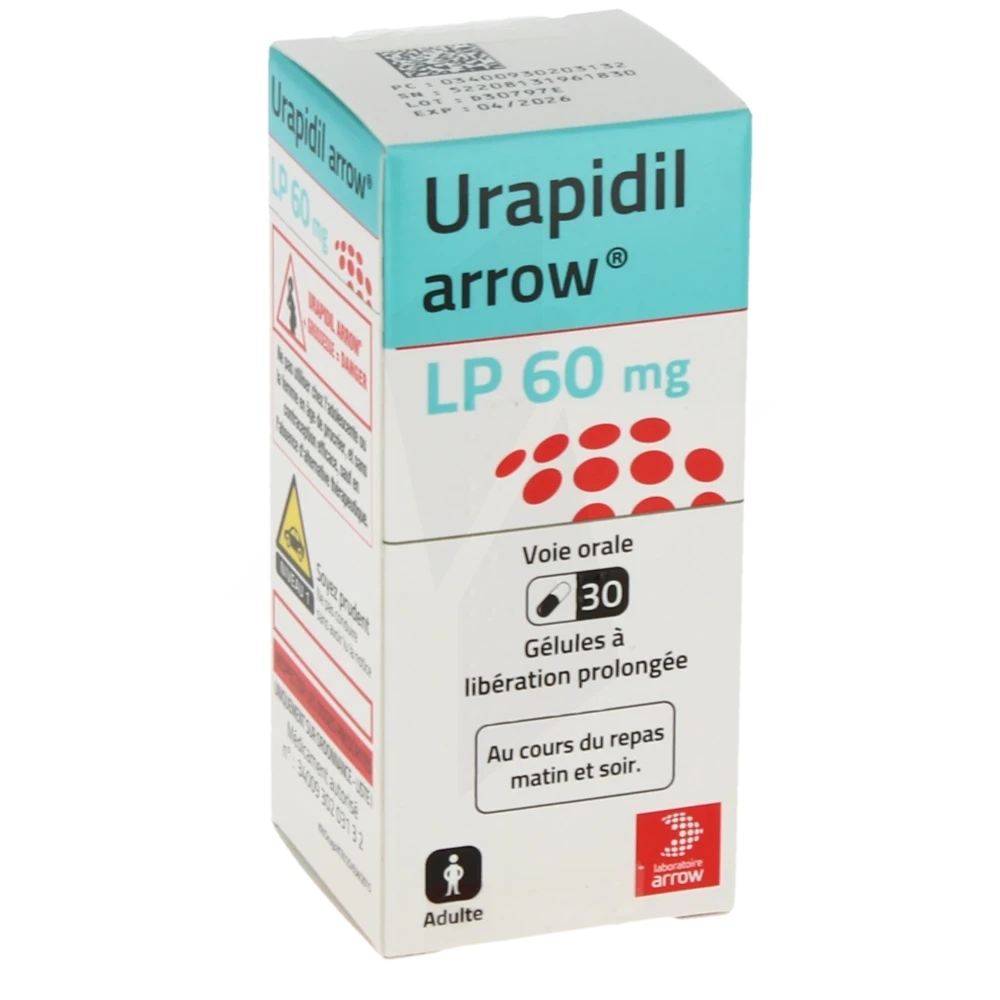 Urapidil Arrow Lp 60 Mg, Gélule à Libération Prolongée