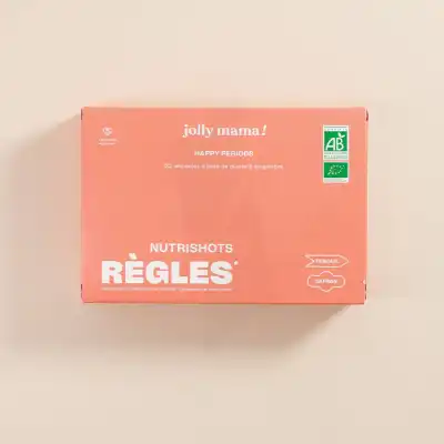 Jolly Mama Happy Periods Nutrishots Règles Solution buvable Pêche 20 ampoules/10ml