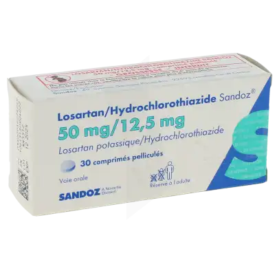 LOSARTAN/HYDROCHLOROTHIAZIDE SANDOZ 50 mg/12,5 mg, comprimé pelliculé