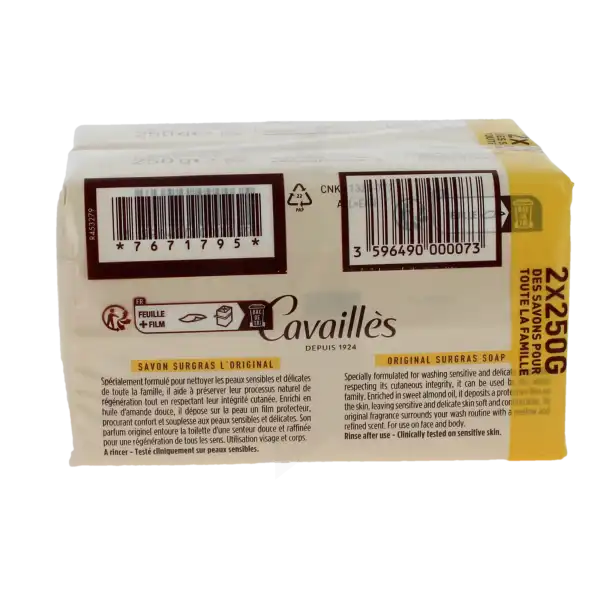 Rogé Cavaillès Savon Solide Surgras Extra Doux 2x250g