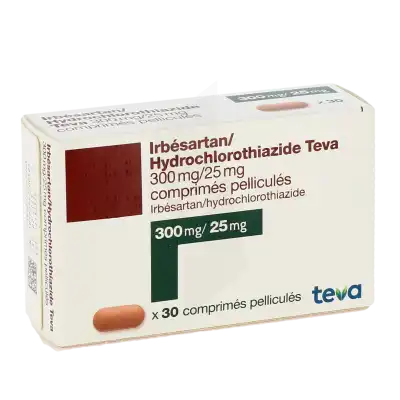 Irbesartan Hydrochlorothiazide Teva 300 Mg/25 Mg, Comprimé Pelliculé à DIJON