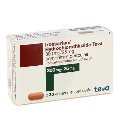 Irbesartan Hydrochlorothiazide Teva 300 Mg/25 Mg, Comprimé Pelliculé à CHAMPAGNOLE
