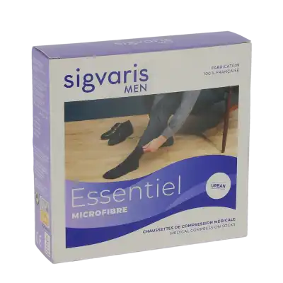 Sigvaris Essentiel Microfibre Chaussettes  Homme Classe 2 Noir X Large Long à TOURS