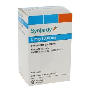 Synjardy 5 Mg/1000 Mg, Comprimé Pelliculé