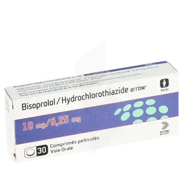 Bisoprolol/hydrochlorothiazide Arrow 10 Mg/6,25 Mg, Comprimé Pelliculé à Casteljaloux