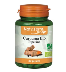 Nat&form Bio Curcuma + Pipérine Bio Gélules B/80