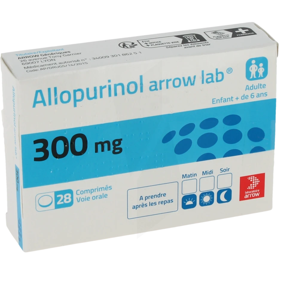 Allopurinol Arrow Lab 300 Mg, Comprimé