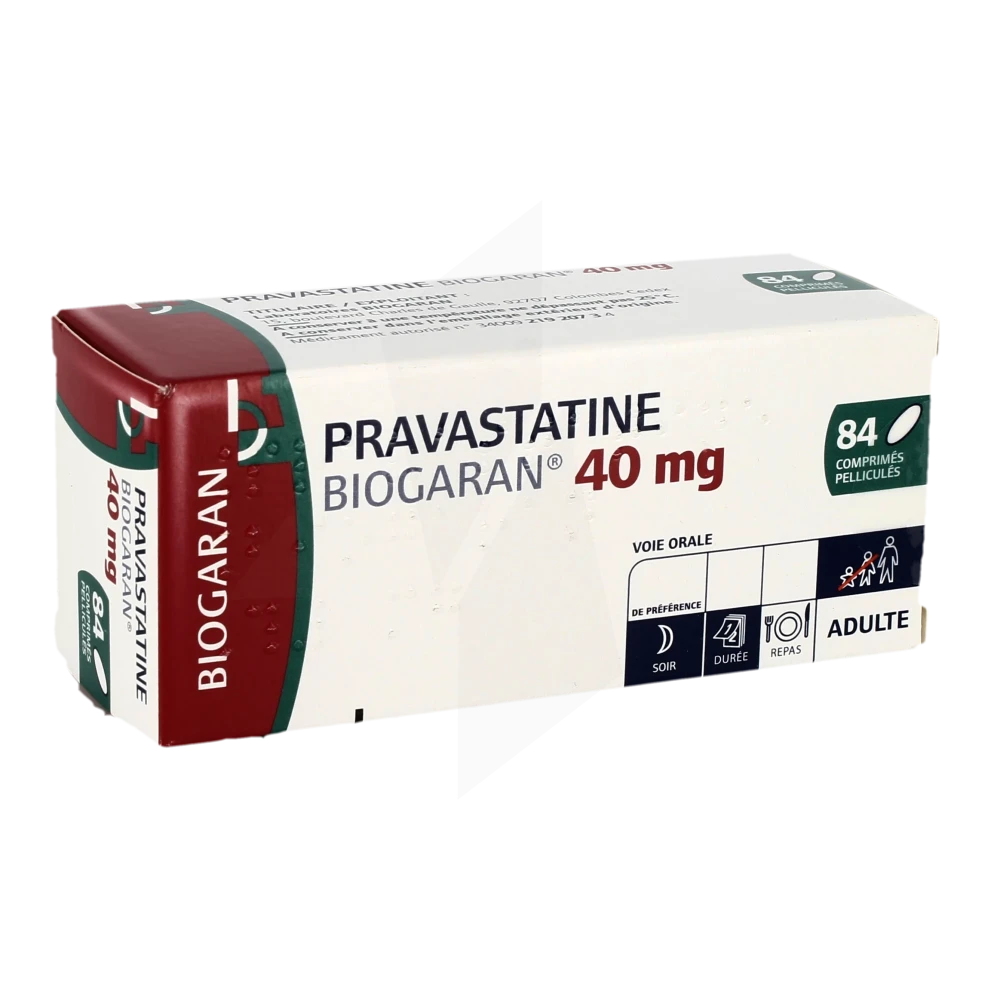 Pravastatine Biogaran 40 Mg, Comprimé Pelliculé