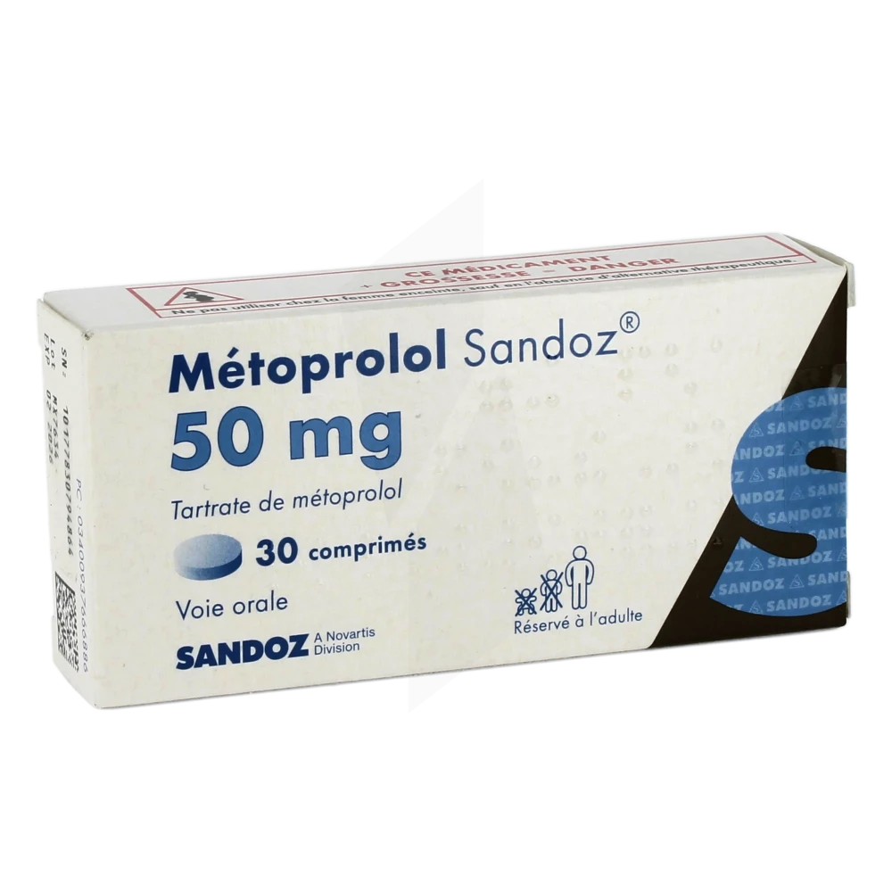Metoprolol Sandoz 50 Mg, Comprimé