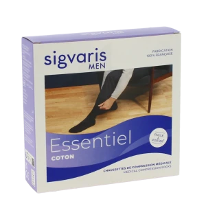 Sigvaris Essentiel Coton Chaussettes  Homme Classe 2 Marine Medium Normal