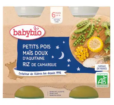 Babybio Pot Bonne Nuit Petits Pois Mais Riz à ROMORANTIN-LANTHENAY